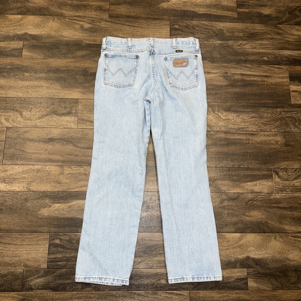 Wrangler Cowboy Cut Light-Wash Denim Jeans Classic Western Men's 34x30 Straight